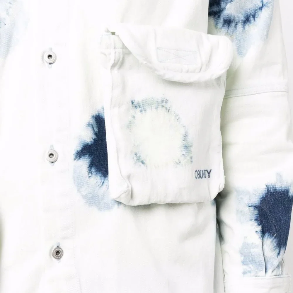 MARCELO BURLON Men's Shibori 4-Pocket Denim Shirt - Picture 4 of 9